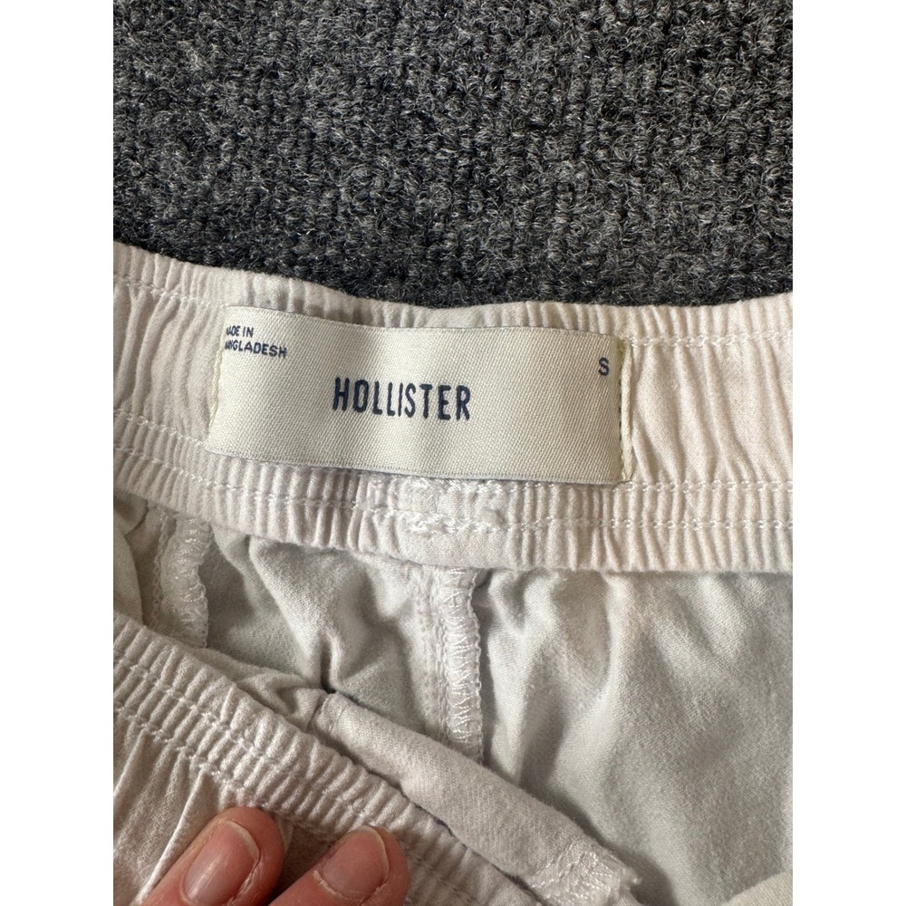 Hollister Mens Cream Elastic Waist Drawstring Casual Shorts Size Small Off-White - Picture 4 of 5